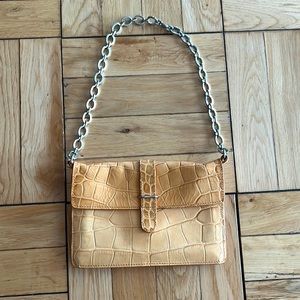 Furla Mini Evening Bag Purse Croc Chain